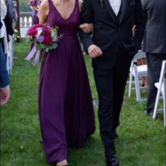 Mori Lee Purple Bridesmaid Dress - Picture 3 of 9
